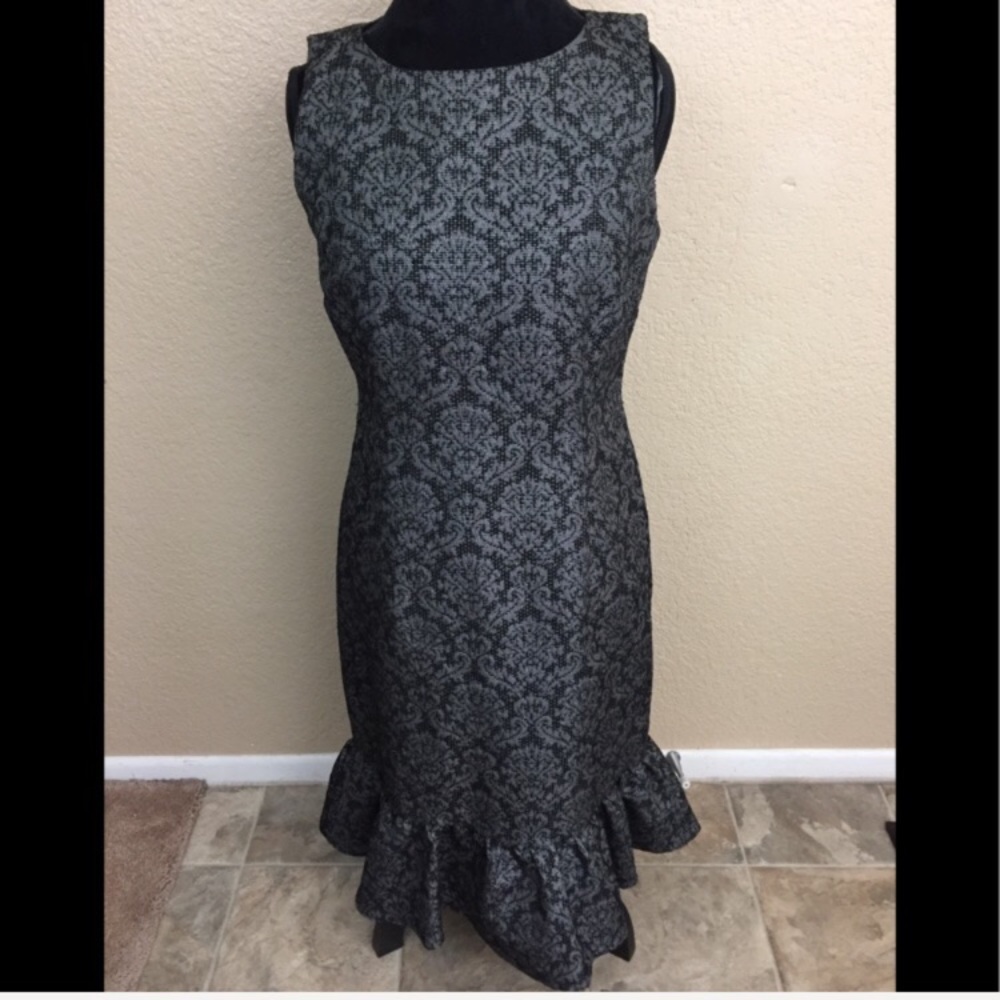 SALE
 Adrienne Vittadini Brocade Ruffle Dress E19